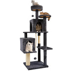 Elevate Your Cat's Playtime with the WeCharmer 58" Cat Tree - Complete with Cozy Condos, Scratching Post, and Fun Hanging Toy!