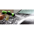 8-in-1 foam wash gun spraying soap and water onto a car