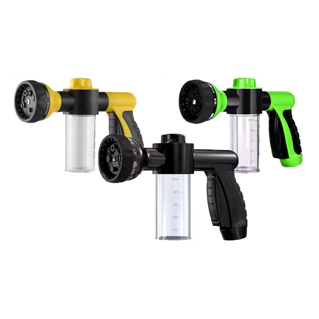 Green, yellow and black 8-in-1 foam wash gun color options