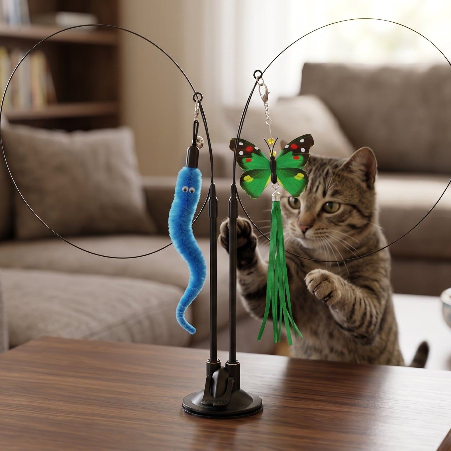Suction-Cup Cat Teaser Toy